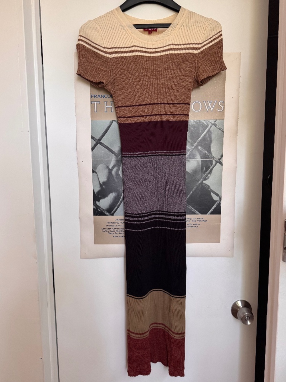 STAUD Dana Striped Ribbed Knit Midi Dress Size M - EUC